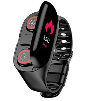 Foneda תואם עם LEMFO M1 שעון חכם AI החדש עם אוזניות Bluetooth צג קצב לב צמיד חכם שעון זמן ספורט המתנה זמן רב גברים